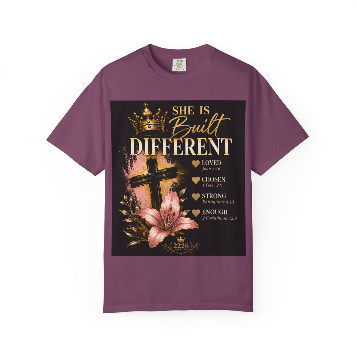 Christian Inspirational T-Shirt — "She Is Built Different / Built Right"