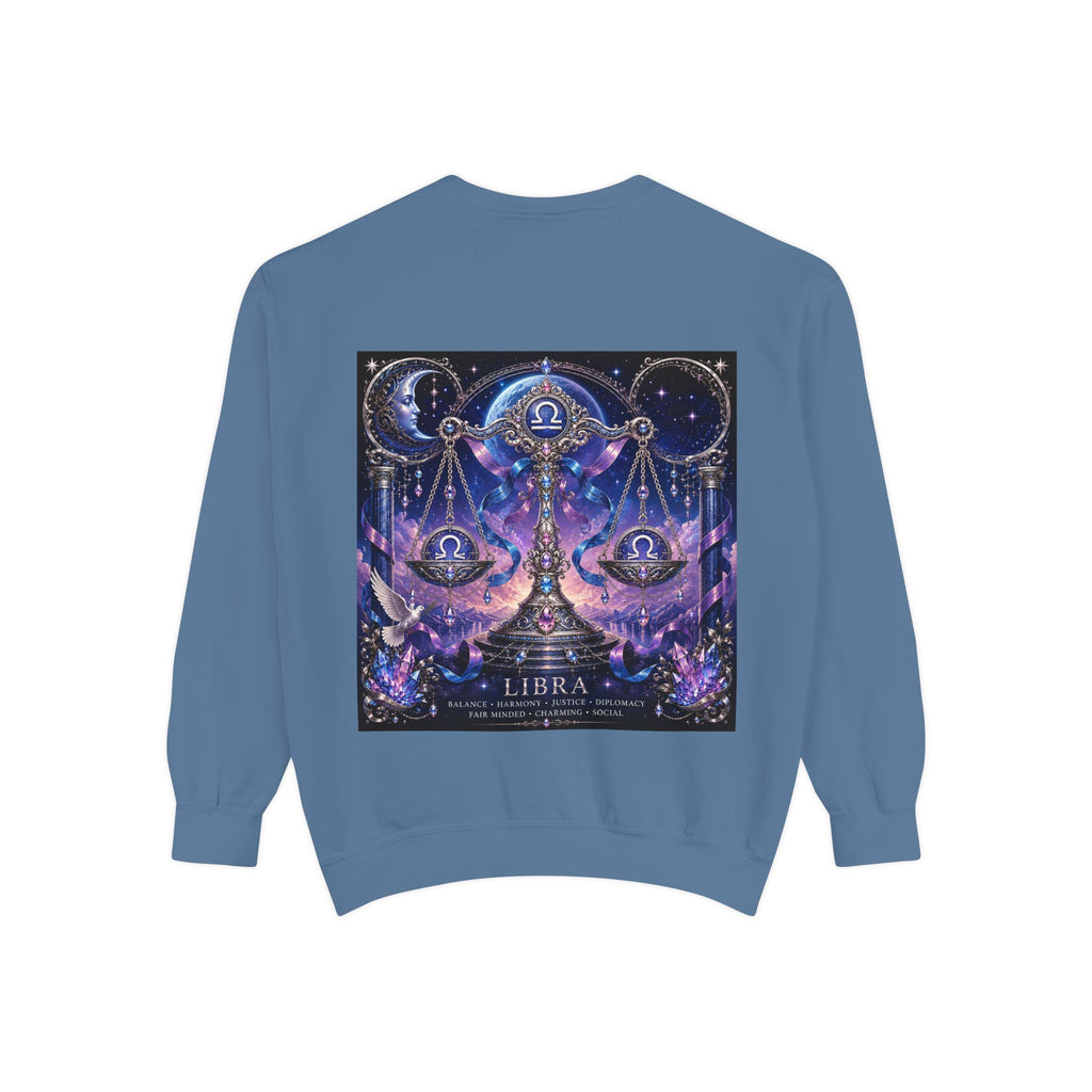 Libra Zodiac Sweatshirt — Scales Astrology Graphic Crewneck