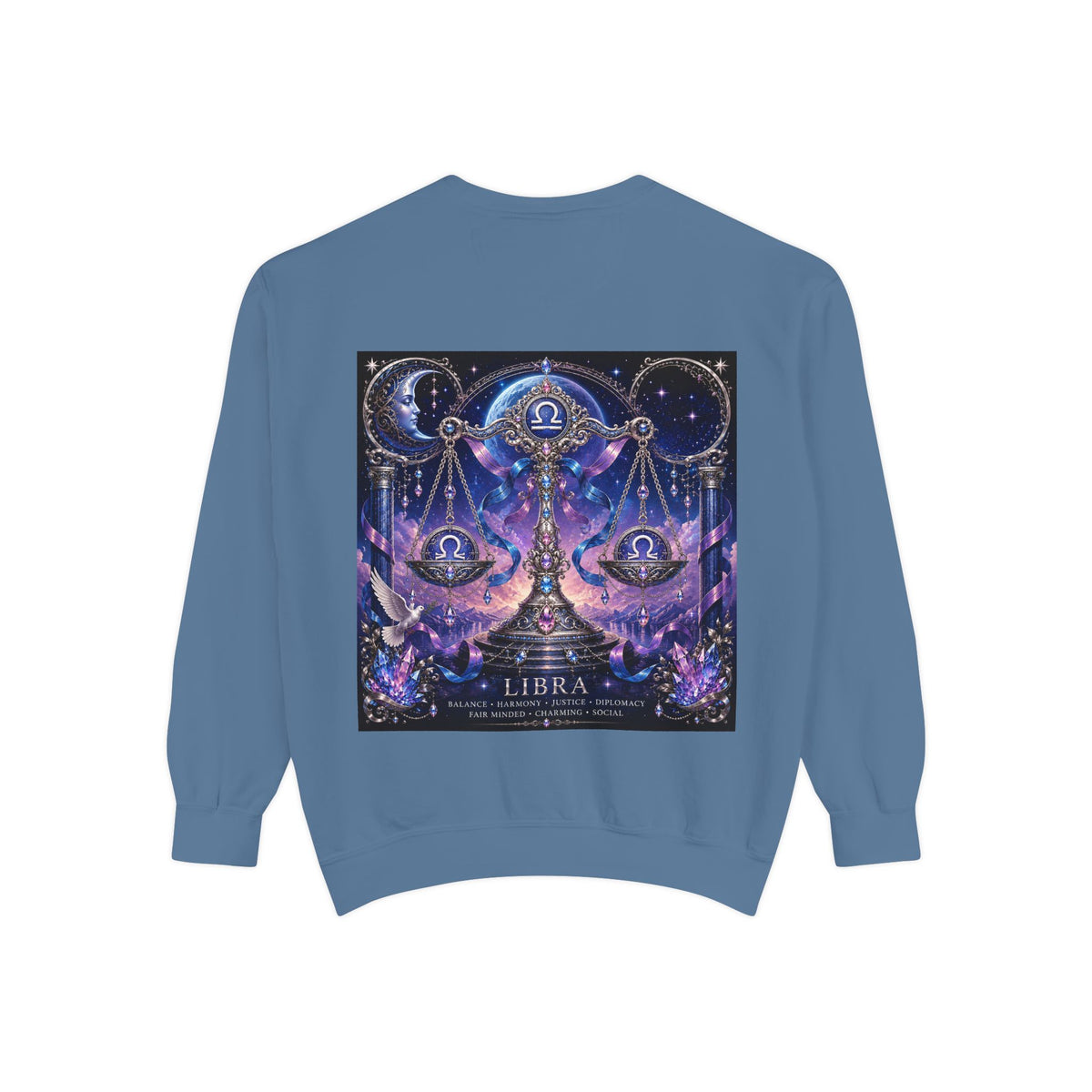 Libra Zodiac Sweatshirt — Scales Astrology Graphic Crewneck