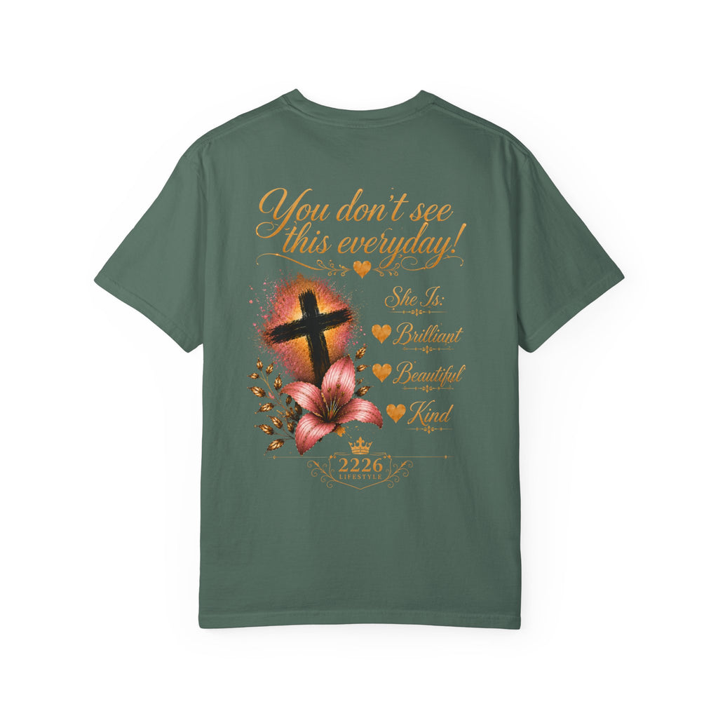Christian Cross Floral T-Shirt — “You Don’t See This Everyday” Inspirational Tee