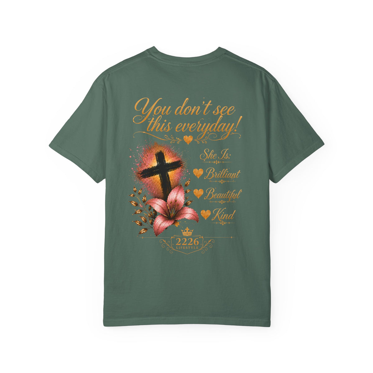 Christian Cross Floral T-Shirt — “You Don’t See This Everyday” Inspirational Tee