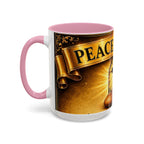 Peace Be Still Christian Coffee Mug — Communion Bread & Chalice Design