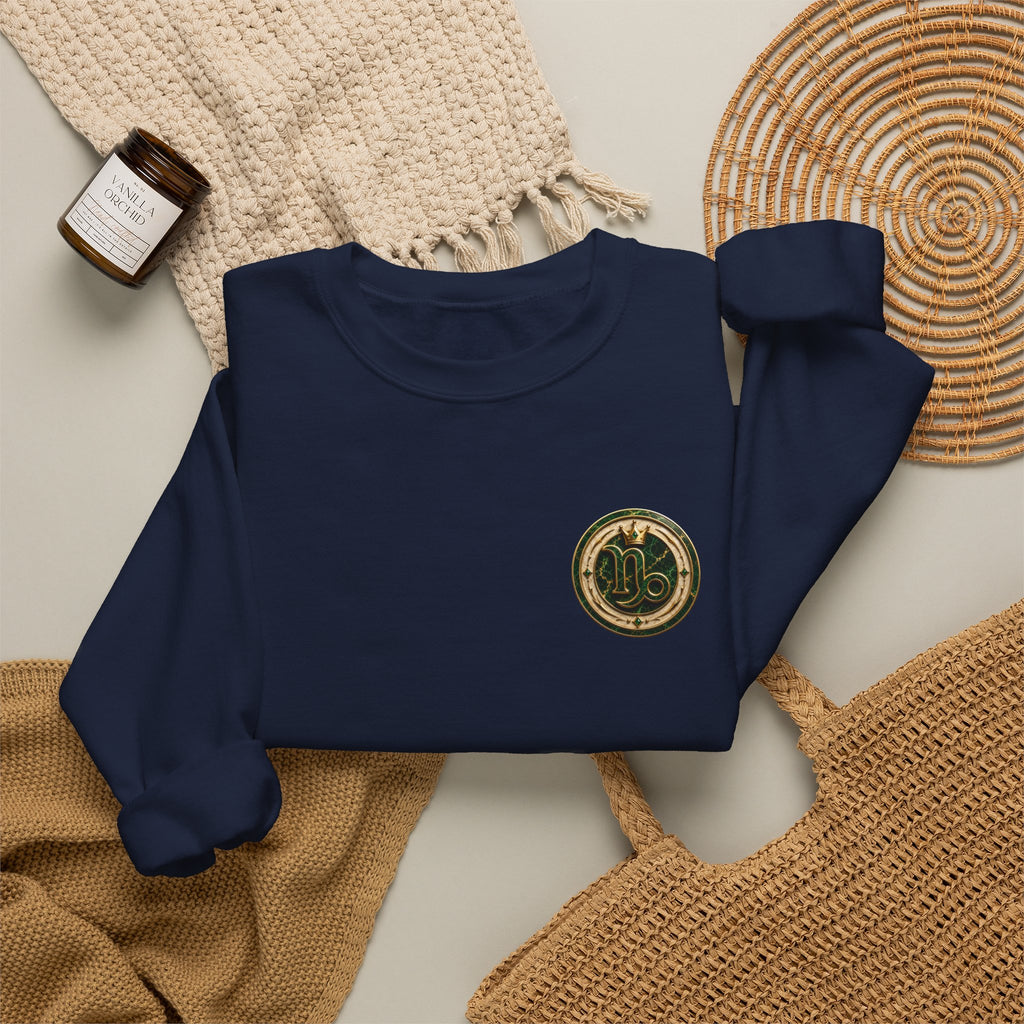 Capricorn Hip-Hop Crewneck Sweatshirt — Zodiac Goat Graphic Pullover