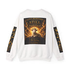 Religious Halloween Crewneck Sweatshirt — "Spooktacular" & "Still on the Throne" Graphic