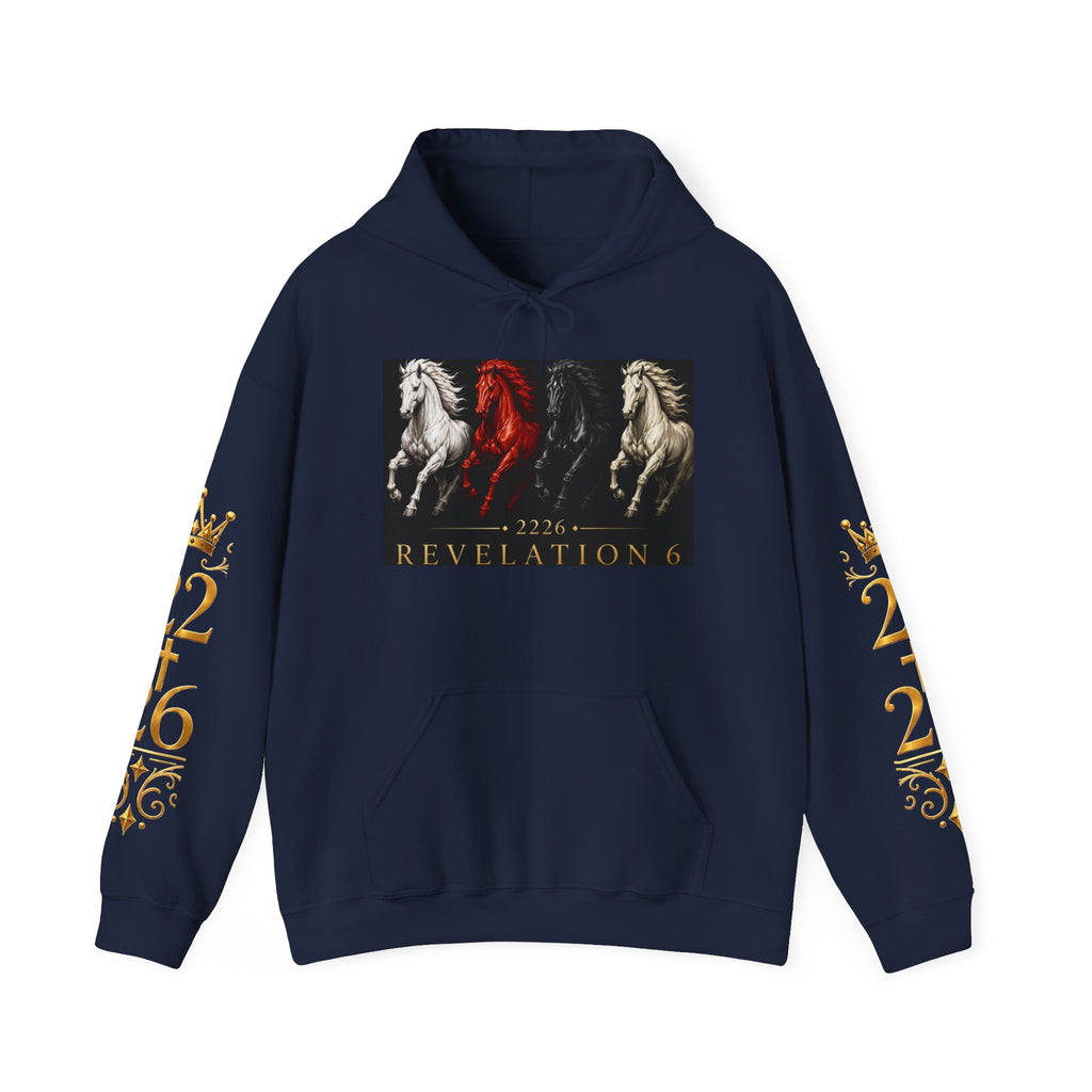 Revelation 6: The Four Horsemen Hoodie — Biblical Apocalyptic Graphic Sweatshirt