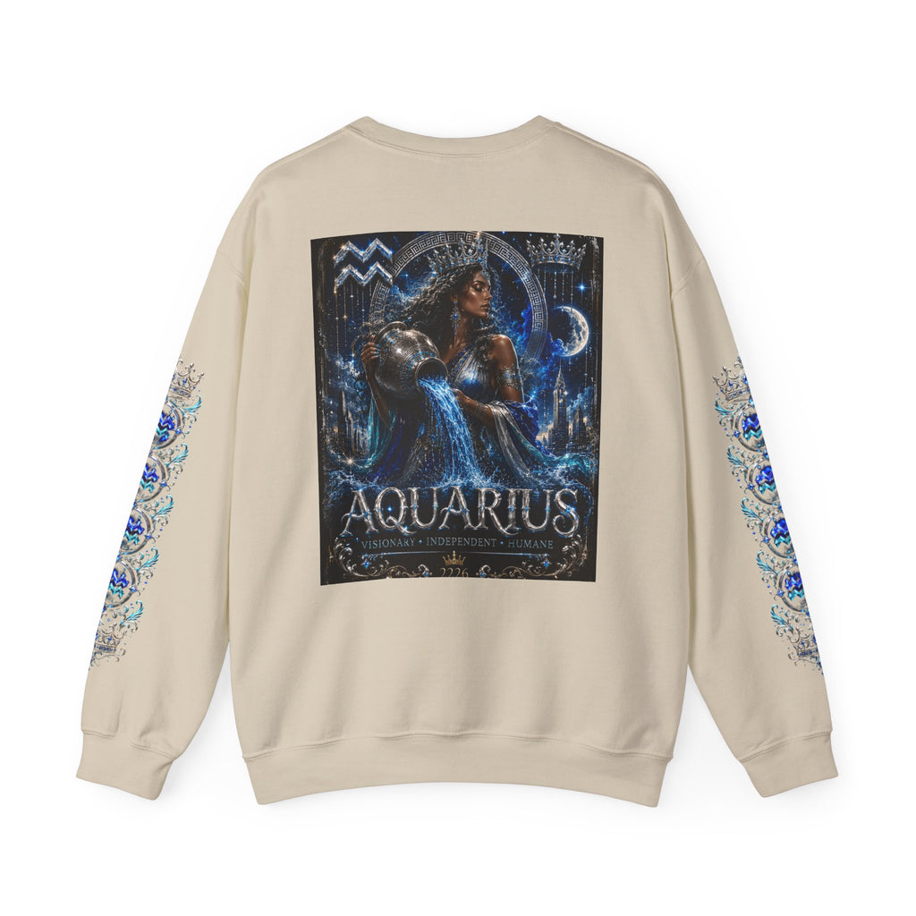 Aquarius Crewneck Sweatshirt — Zodiac Water-Bearer Astrology Pullover