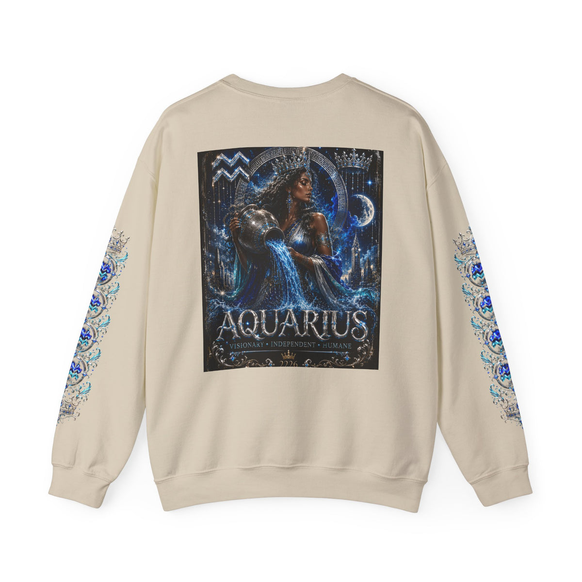 Aquarius Crewneck Sweatshirt — Zodiac Water-Bearer Astrology Pullover