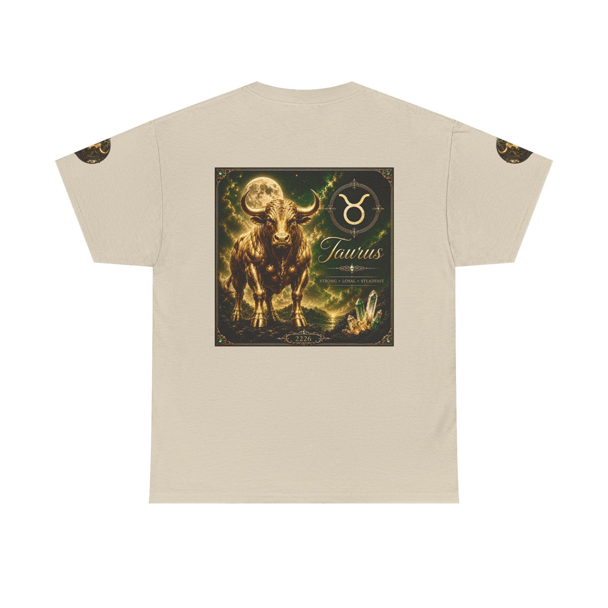 Taurus Zodiac T‑Shirt — Bull Astrology Graphic Tee (Taurus Symbol & Moon Design)
