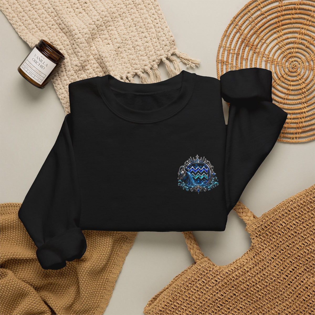 Aquarius Zodiac Sweatshirt — Astrology Water-Bearer Crewneck