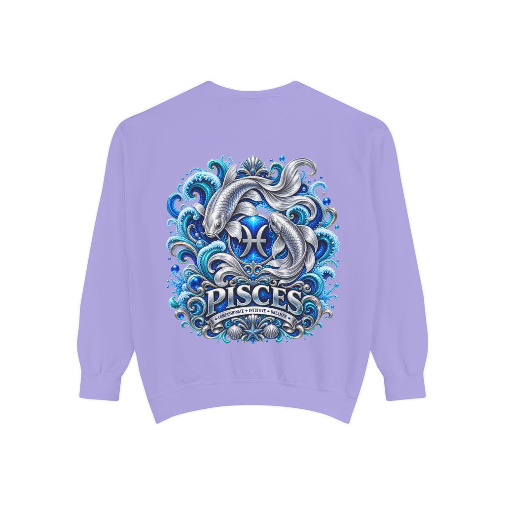 Pisces Zodiac Sweatshirt – Artistic Koi Fish Horoscope Pullover