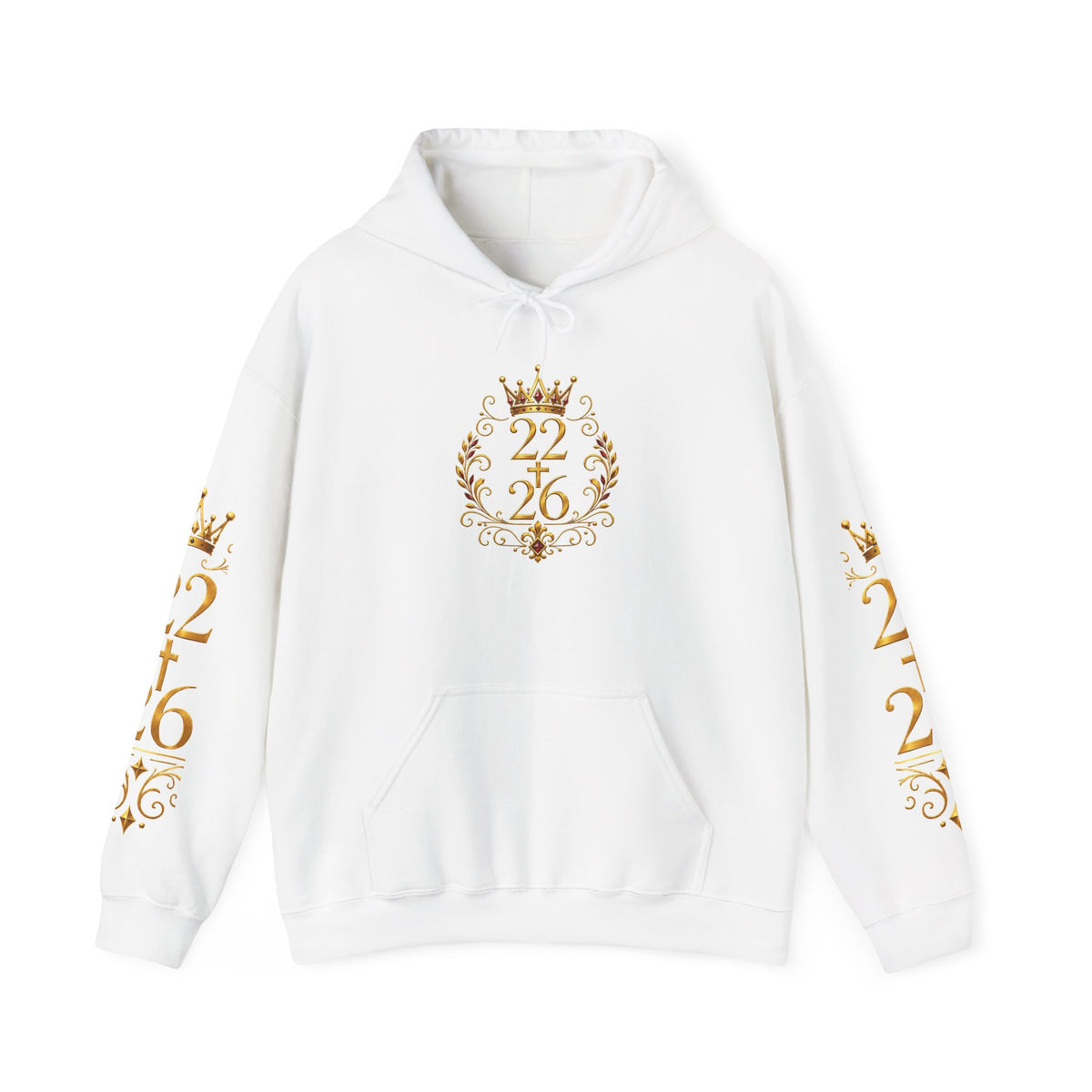 Lion Crest Hoodie – "22:26" Bible Verse Religious Pullover