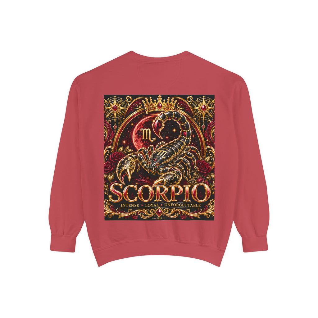 Scorpio Zodiac Sweatshirt — Regal Gold Scorpion Astrological Crewneck