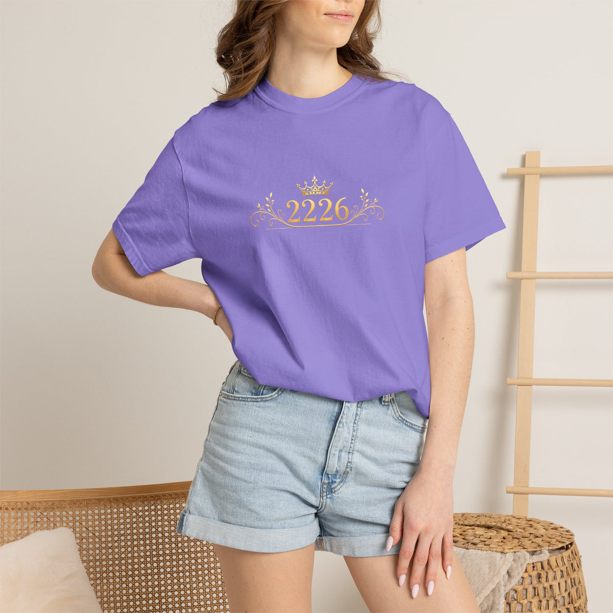 Royal Crest 2226 T-Shirt — Gold Crown Emblem Tee