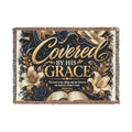 Covered by His Grace Woven Blanket — Inspirational Christian Throw with Floral Bible Design