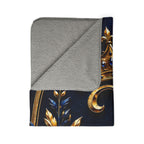 Royal Gold Crest Fleece Sherpa Blanket