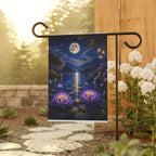 Moonlit Lotus Garden Flag — Decorative Outdoor Garden Banner