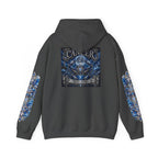 Cancer Zodiac Hoodie — Blue Crab Astrology Sweatshirt with Sleeve Art