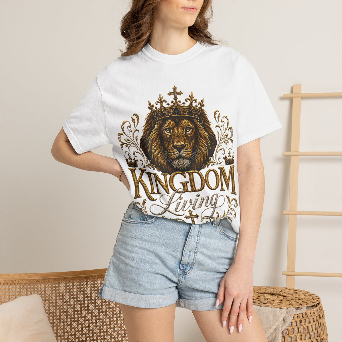 Kingdom Living T-Shirt — Regal Lion Christian Faith Tee