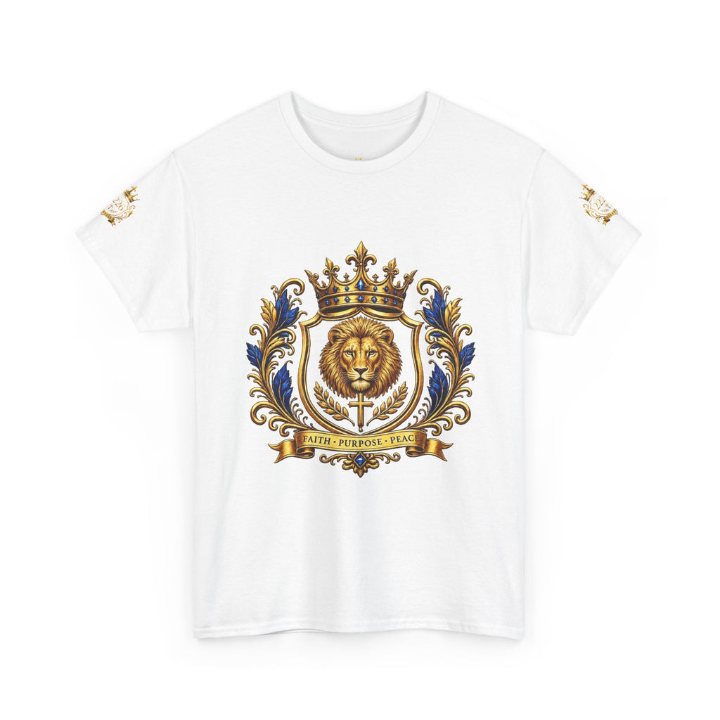Kingdom Living Lion Tee — Regal Crowned Lion Graphic T-Shirt (Matthew 6:33)