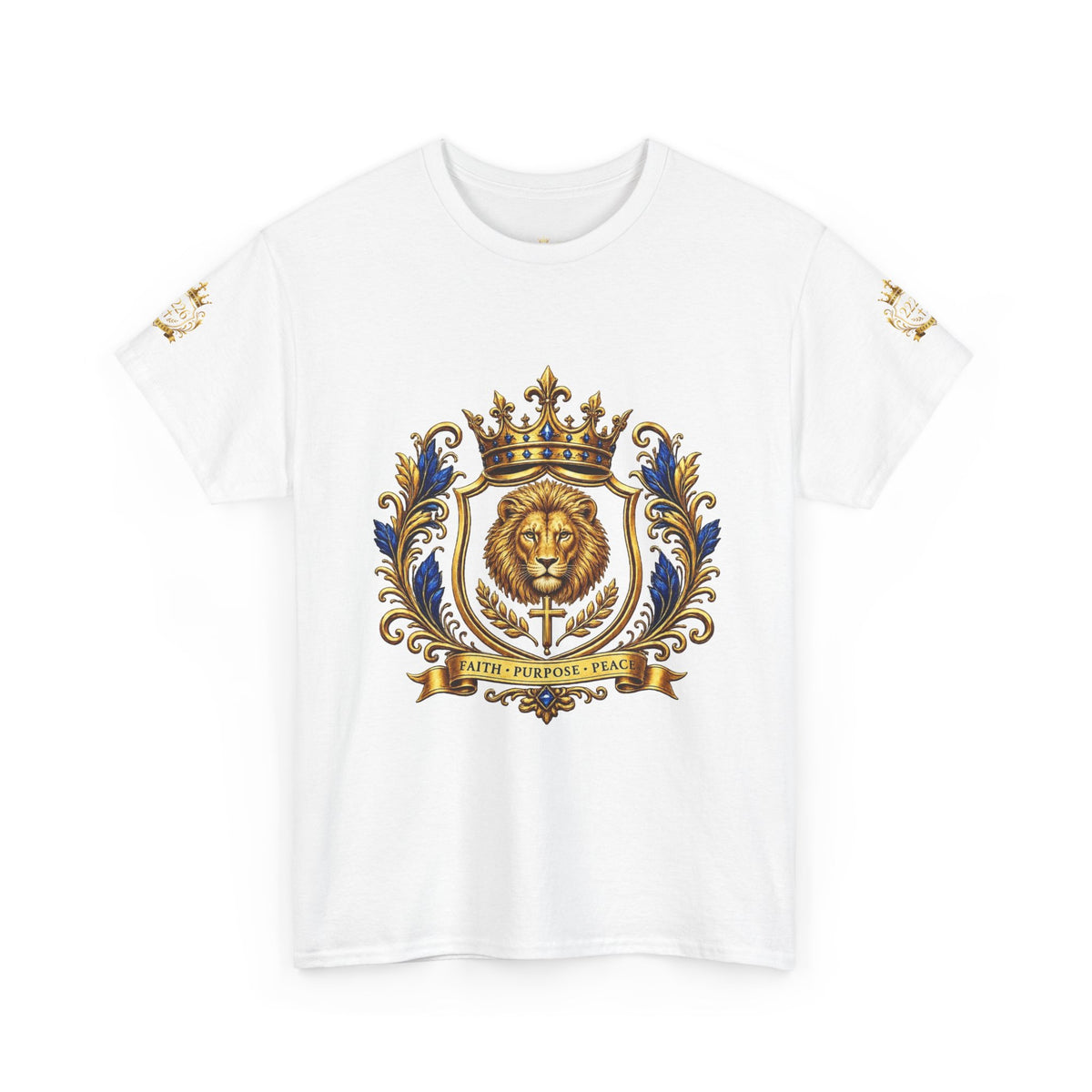Kingdom Living Lion Tee — Regal Crowned Lion Graphic T-Shirt (Matthew 6:33)