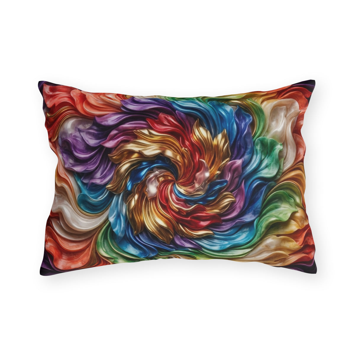 Colorful Swirl Outdoor Pillow — Vibrant Abstract Garden Cushion