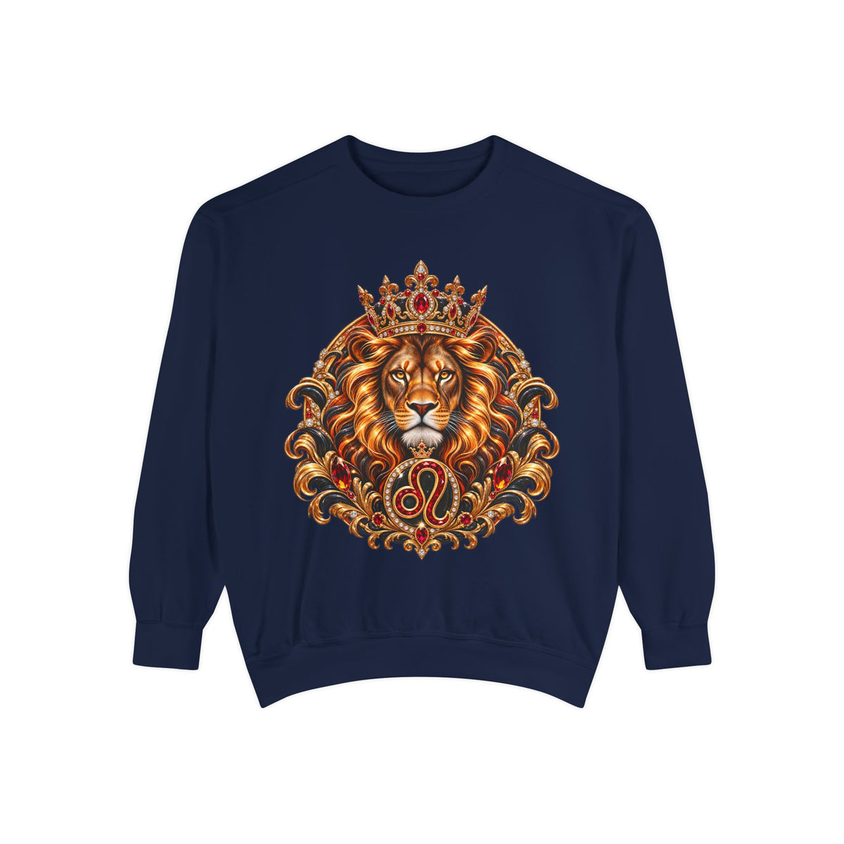 Leo Zodiac Lion Sweatshirt — Regal Astrology Graphic Crewneck