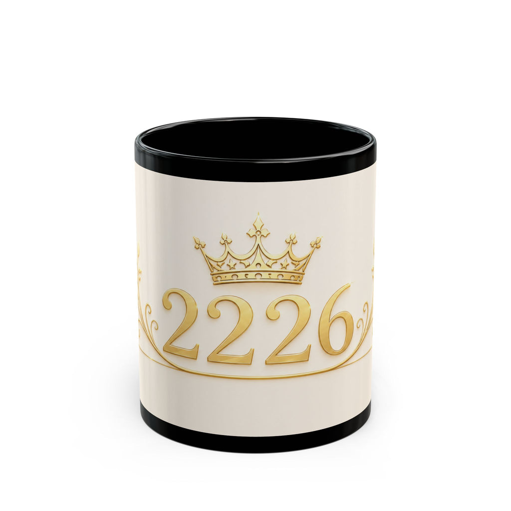 Gold Crown 2226 Black Coffee Mug – Elegant Anniversary or Birthday Gift
