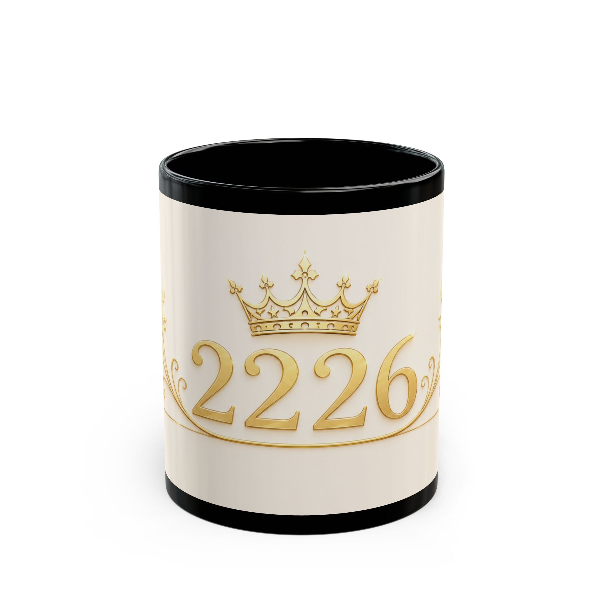 Gold Crown 2226 Black Coffee Mug – Elegant Anniversary or Birthday Gift