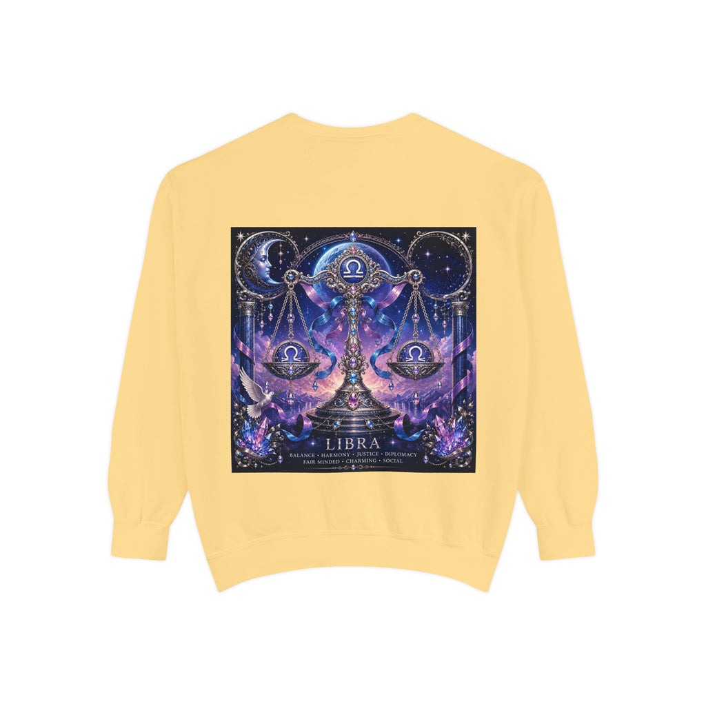 Libra Zodiac Sweatshirt — Scales Astrology Graphic Crewneck