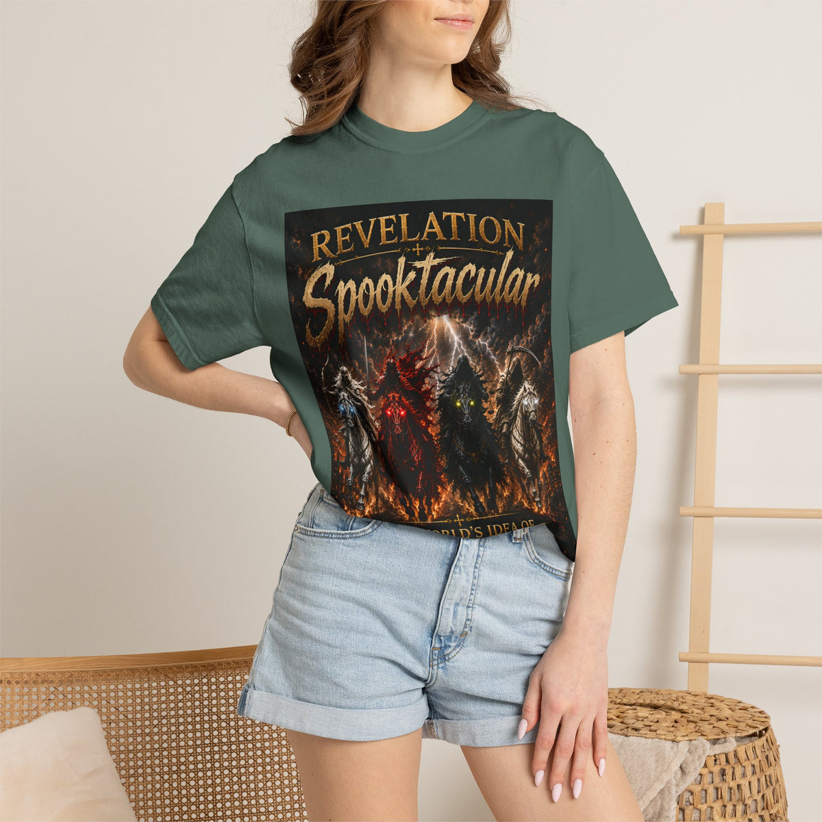 Spooktacular Revelation T-Shirt — "The Victory Lamb" Christian Halloween Graphic Tee