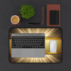 Golden Sunrise Desk Mat — Luxury Metallic Accent Mouse Pad