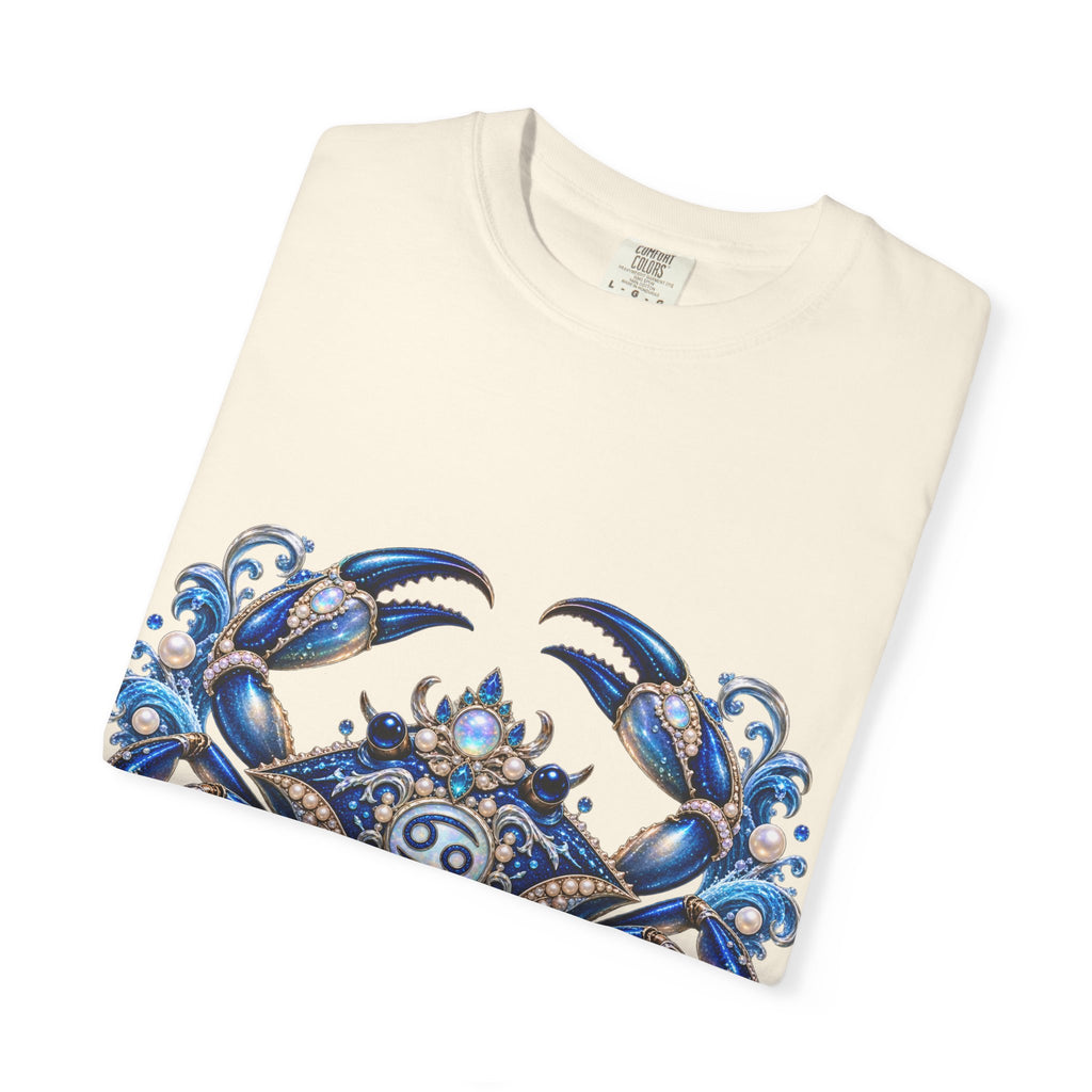 Cancer Zodiac T-Shirt — Blue Crab Astrology Tee (Intuitive, Loyal, Nurturing)