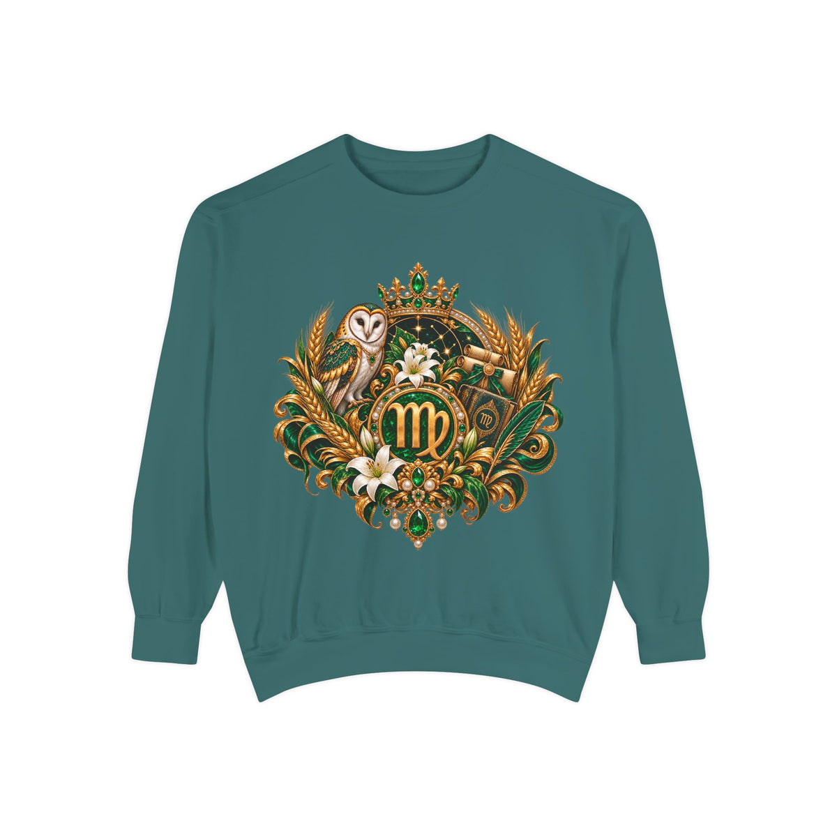 Virgo Sweatshirt — Zodiac Owl Virgo Symbol Crewneck