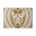 Ornate Gold Crown Glass Cutting Board — Vintage Royalty Kitchen & Serving Platter