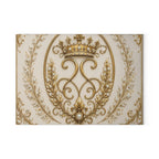 Ornate Gold Crown Glass Cutting Board — Vintage Royalty Kitchen & Serving Platter