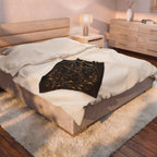 Regal Crown Velvet Plush Blanket — Gold Baroque Royal Throw