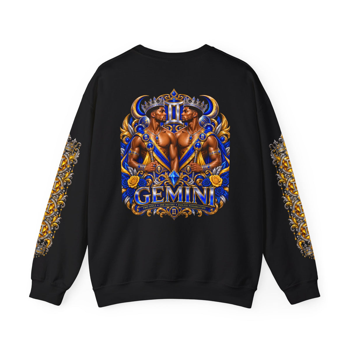 Gemini Zodiac Crewneck Sweatshirt — Twin Gods Astrology Graphic