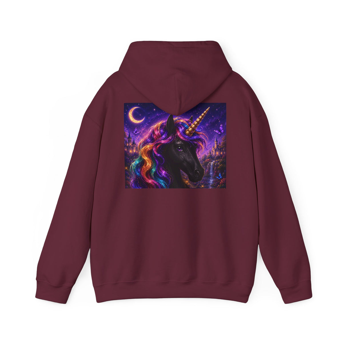 Unicorn Hoodie – Cosmic Rainbow Black Unicorn Pullover