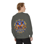 Gemini Zodiac Sweatshirt — Royal Blue & Gold Twin Symbol Crewneck
