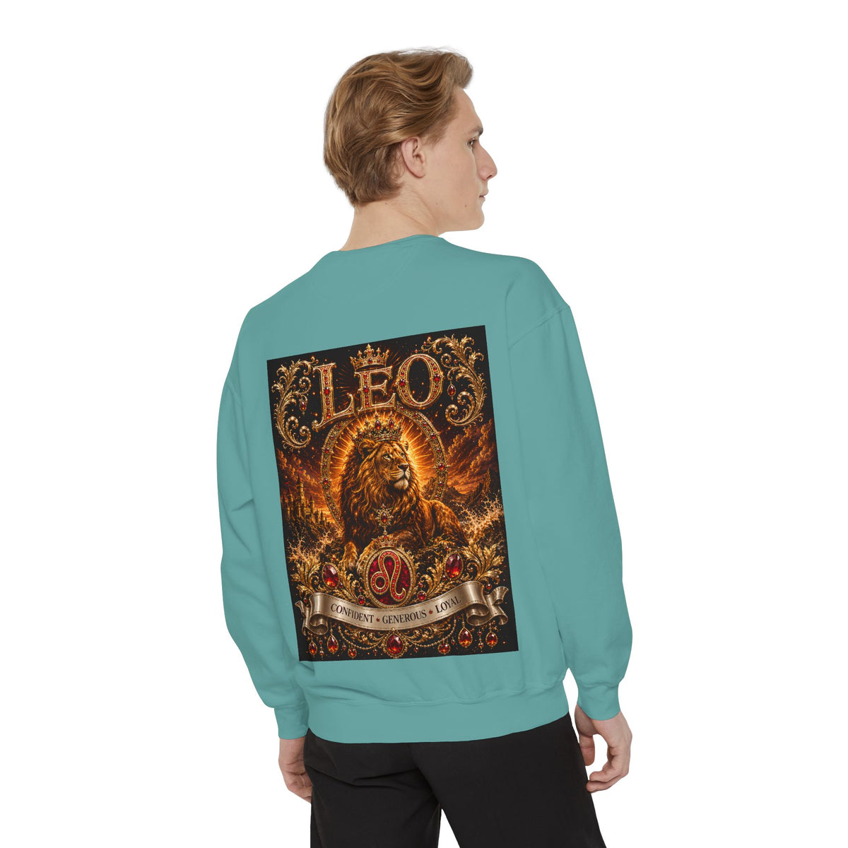 Leo Zodiac Lion Sweatshirt — Regal Astrology Graphic Crewneck