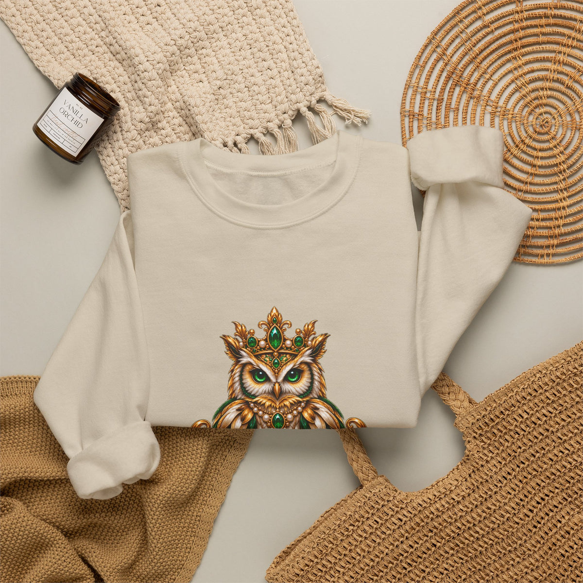 Virgo Zodiac Crewneck Sweatshirt — Owl Virgo Astrology Sweatshirt