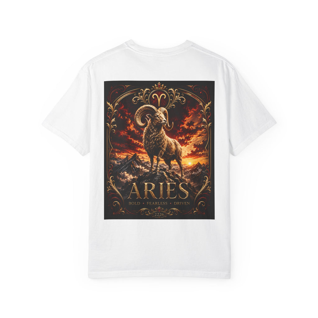 Aries Ram Zodiac T-Shirt — Bold Gold Astrology Tee