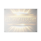 Glass Cutting Board — "The Seven Angels" Gold Radiant Decorative Kitchen Board