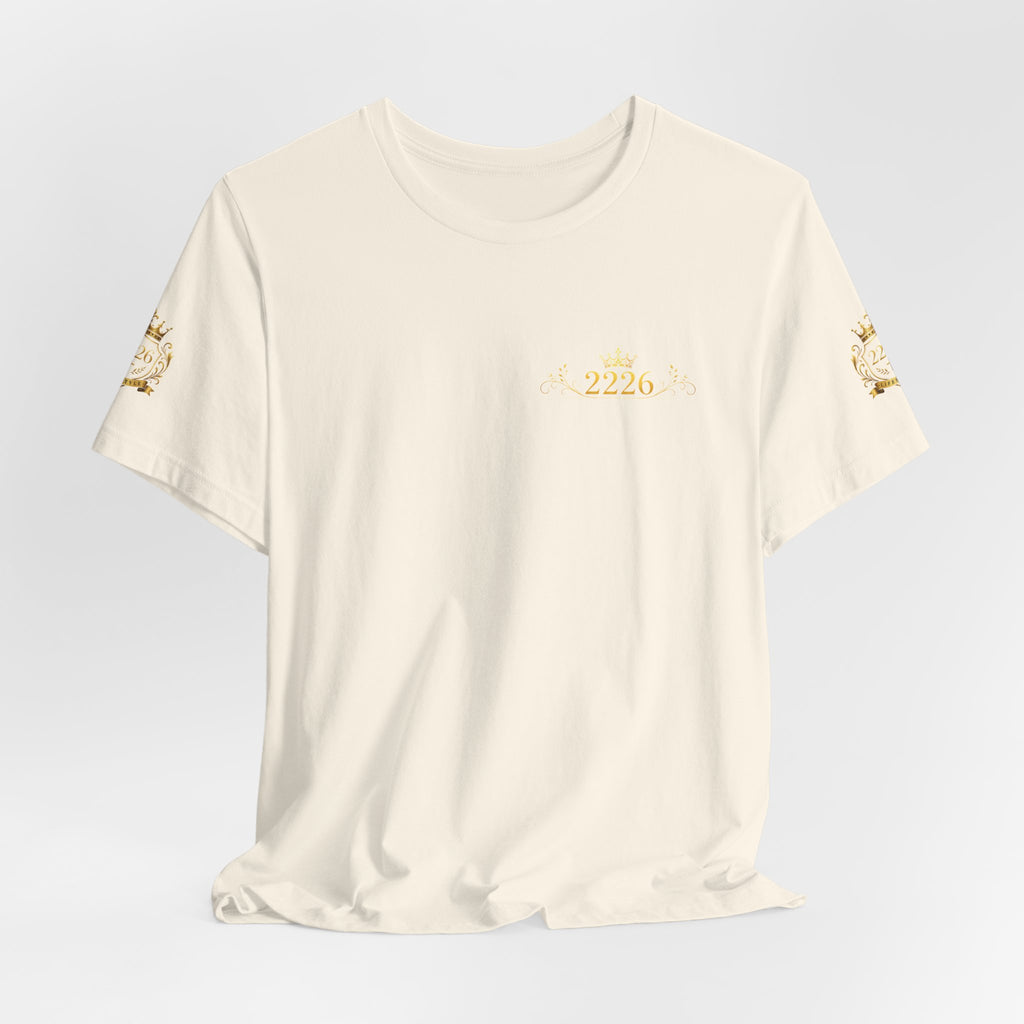Vintage Gold Crown Tee - Minimal Royal Logo Short Sleeve Shirt