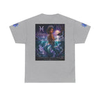 Pisces Mermaid T‑Shirt — Zodiac Art Tee with Night Sea Illustration