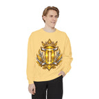 Gemini Zodiac Sweatshirt — Ornate Gold & Blue Gemini Crest