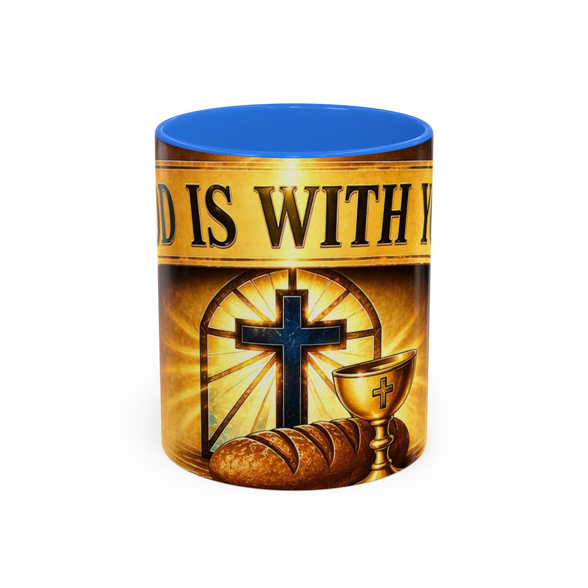 Inspirational Communion Mug — "God Is With You" Christian Coffee Cup