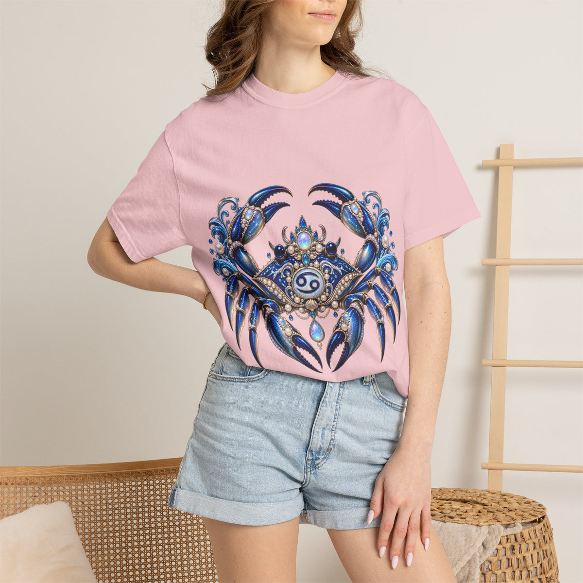 Cancer Zodiac T-Shirt — Blue Crab Astrology Tee (Intuitive, Loyal, Nurturing)