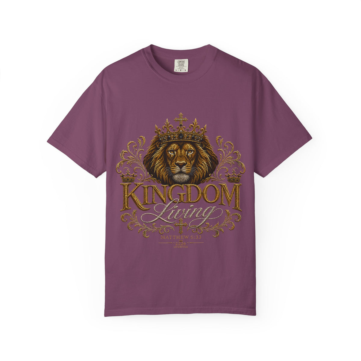 Kingdom Living Lion T-Shirt — Inspirational Christian Cross Floral Tee