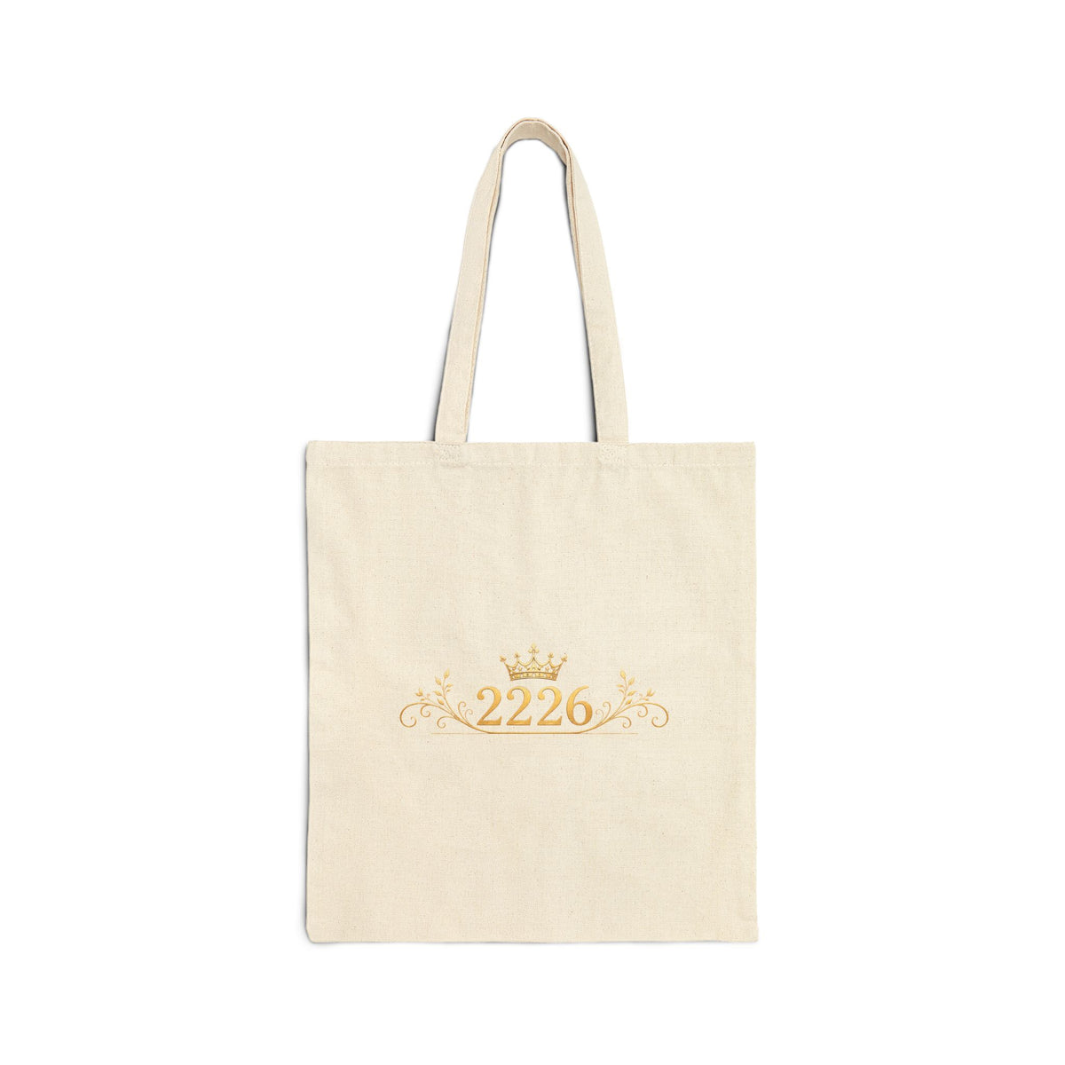Canvas Tote Bag — Gold Crown '2226' Monogram Shopper